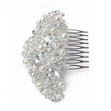 Pearl & Crystal Floral Bridal Hair Comb for Women