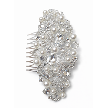 Pearl & Crystal Floral Bridal Hair Comb for Women
