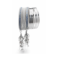 Trendy Crystal Charm Bangles for Women