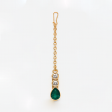 Emerald Green Kundan Necklace Set with Earrings & Maang Tikka