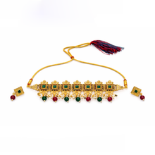 Traditional Gold Finish Kundan Style Necklace Set with Dori – Premium Artificial Jewellery