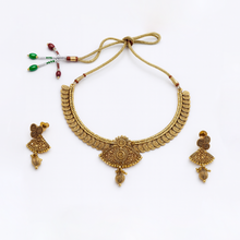 Traditional Temple Design Necklace Set with Earrings