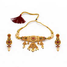 Traditional Gold Finish Kundan Necklace Set Festive Bridal Jewellery