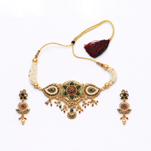 Royal Pearl Beaded Kundan Choker Necklace Set with Earrings