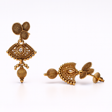 Antique Gold Plated Traditional Necklace Set with Earrings