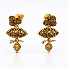 Antique Gold Plated Traditional Necklace Set with Earrings