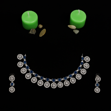 Sapphire Blue & Silver-Tone Royal Choker Set