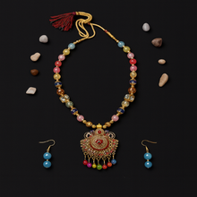 Multicolor Beaded Boho Necklace Set – Handmade Jewelry Set