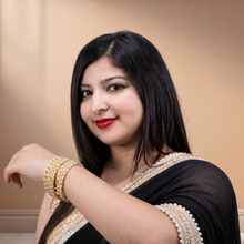 Elegant Gold Finish Beaded Bangles Set for Women