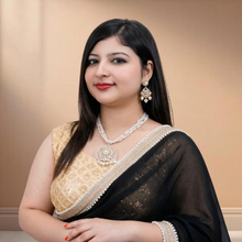 Traditional Gold Tone Kundan Pearl Necklace Set with Matching Earrings