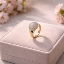 Brilliant Pave-Set Gold-Tone Dome Statement Ring