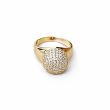Brilliant Pave-Set Gold-Tone Dome Statement Ring