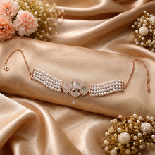 Rose Gold-Tone Pearl Choker Necklace for Women