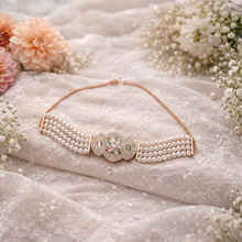 Rose Gold-Tone Pearl Choker Necklace for Women