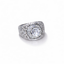 Majestic Brilliant-Cut Cluster Statement Ring in Silver-Tone