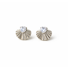 Silver-Tone Minimal Shell Stud Earrings for Women