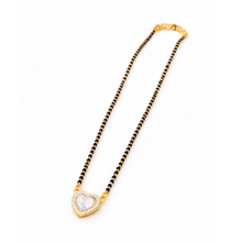 Black Beaded Heart Pendant Mangalsutra Necklace for Women