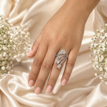 Elegant Multi-Band Crystal Statement Ring for Women