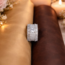 Luxury Baguette Dome Crystal Statement Ring for Women