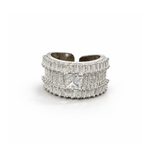 Luxury Baguette Dome Crystal Statement Ring for Women