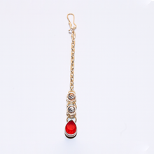 Red Drop Choker Set with Earrings & Tikka