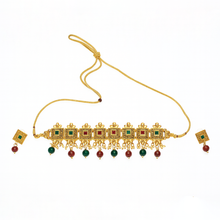 Traditional Indian Choker Necklace Set with Earrings