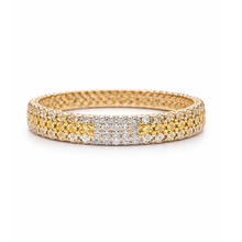 Luxury Gold & Silver Tone Crystal Studded Designer Bangle for Women
