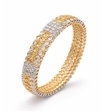 Luxury Gold & Silver Tone Crystal Studded Designer Bangle for Women