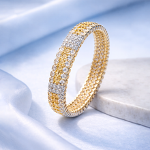 Luxury Gold & Silver Tone Crystal Studded Designer Bangle for Women