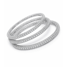 Luxury Crystal Bangle Set – Silver Finish Designer Bangles (Set of 4)