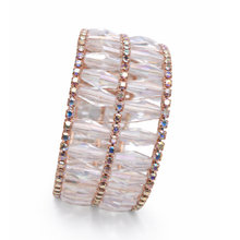 Luxury Crystal Cuff Bracelet – Silver & Rose Gold Finish Statement Kada