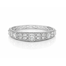 Silver Tone American Diamond Statement Bracelet with Cushion Cut Design