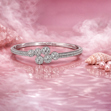 Silver Tone American Diamond Floral Bracelet with Luxury Sparkle Finish