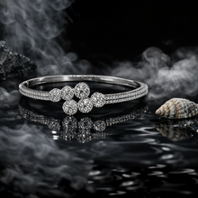 Silver Tone American Diamond Floral Bracelet with Luxury Sparkle Finish