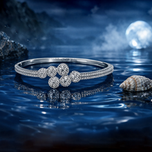 Silver Tone American Diamond Floral Bracelet with Luxury Sparkle Finish