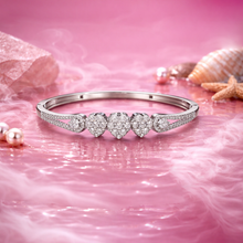 Silver Tone American Diamond Heart Design Bracelet for Women