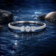 Silver Tone American Diamond Triple Stone Bracelet for Women