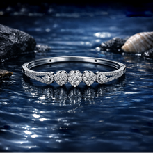 Silver Tone American Diamond Heart Design Bracelet for Women