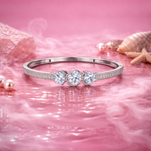 Silver Tone American Diamond Triple Stone Bracelet for Women