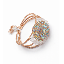 Crystal Disc Charm Adjustable Bracelet