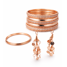 Trendy Crystal Charm Bangles for Women