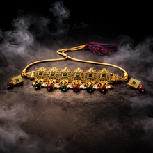 Traditional Gold Finish Kundan Style Necklace Set with Dori – Premium Artificial Jewellery