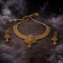 Traditional Temple Design Necklace Set with Earrings