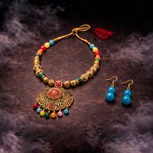 Multicolor Beaded Traditional Necklace Set for Women
