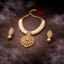 Royal Pearl Beaded Kundan Necklace Set with Earrings