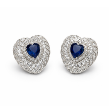 Blue Heart Crystal Jewellery Set – Silver Tone Necklace, Earrings & Ring Set