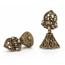 Temple Style Antique Gold Jhumka Earrings
