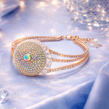 Crystal Disc Charm Adjustable Bracelet