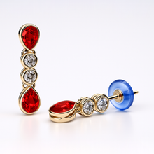 Gold Tone Red Stone Kundan Necklace Set with Matching Earrings & Maang Tikka