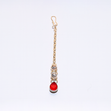 Gold Tone Red Stone Kundan Necklace Set with Matching Earrings & Maang Tikka
